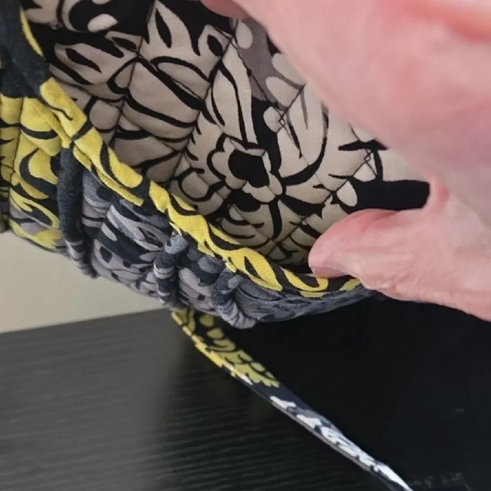 Floral Quilted Crossbody Bag - Black, Yellow, White
